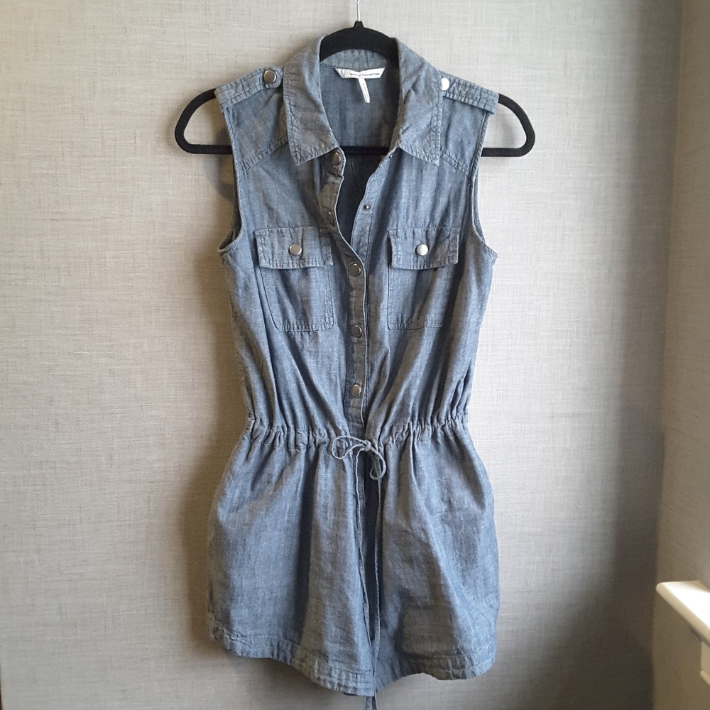 French Connection Blue Denim Jumpsuit